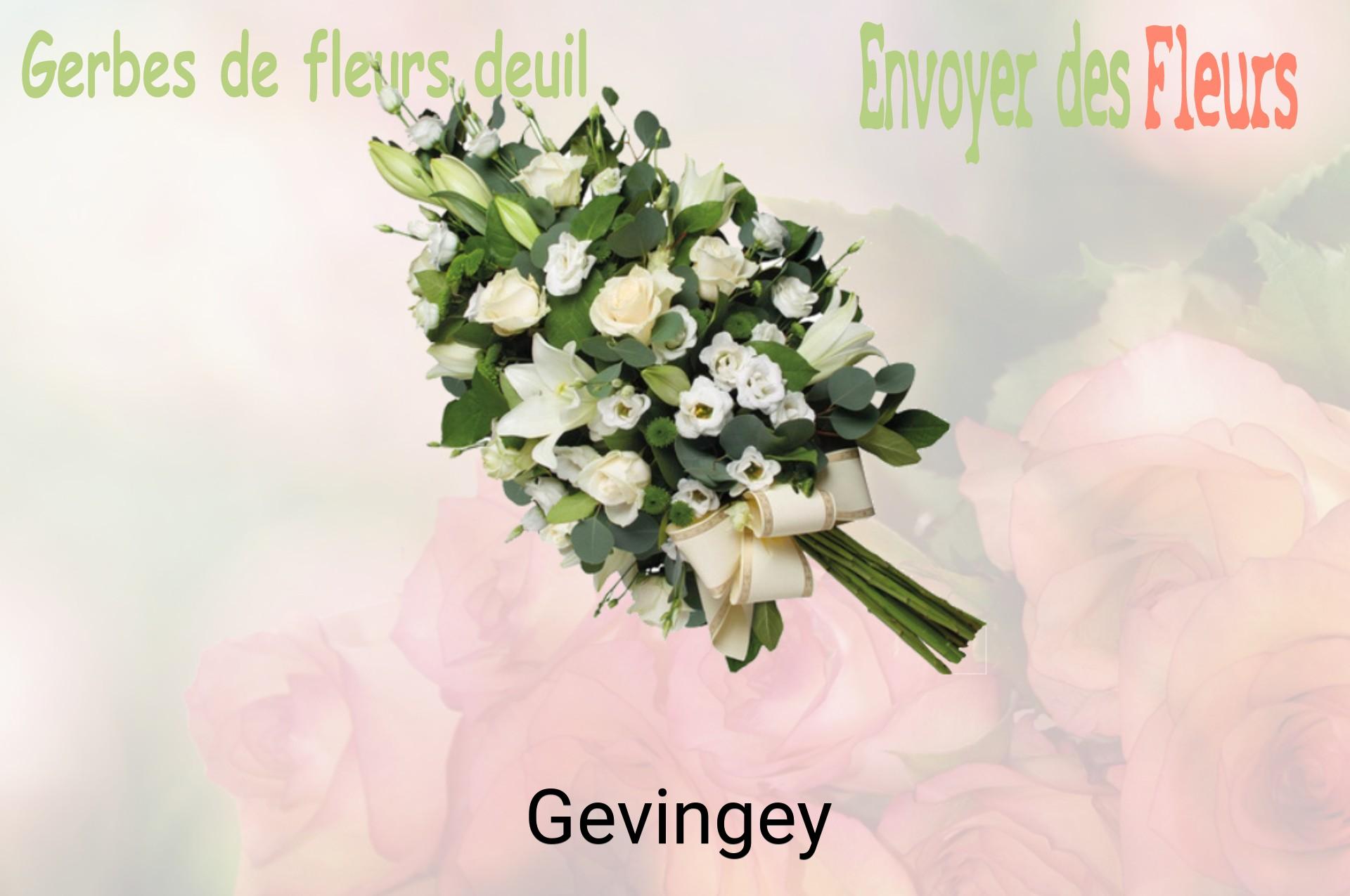 Gerbe de fleurs de deuil livrée à Gevingey